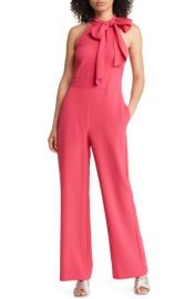 Vince Camuto Bow Neck Stretch Crepe Jumpsuit at Nordstrom