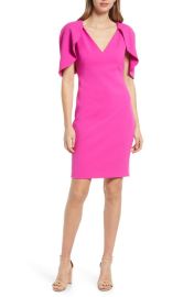 Vince Camuto Capelet Sleeve Cocktail Sheath Dress in Pink Size 0 at Nordstrom