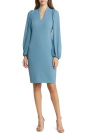 Vince Camuto Chiffon Long Sleeve Crepe Dress at Nordstrom