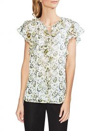 Vince Camuto Cluster Floral Ruffle Blouse at Belk