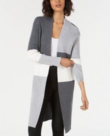 Vince Camuto Colorblocked Open-Front Cardigan Women -  Sweaters - Macy s at Macys