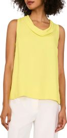 Vince Camuto Cowl Neck Sleeveless Blouse in Limoncello at Nordstrom