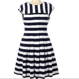 Vince Camuto Dresses Vince Camuto Navy White Nautical Stripe Dress Size 8 Poshmark at Poshmark