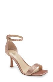 Vince Camuto Enella Embellished Ankle Strap Sandal in Natural  at Nordstrom