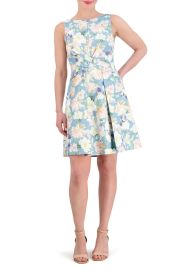 Vince Camuto Floral Jacquard Cross Bodice Dress at Nordstrom