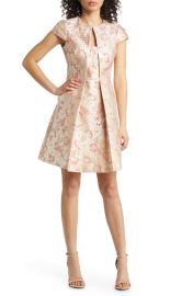 Vince Camuto Floral Jacquard Fit Flare Cocktail Dress at Nordstrom