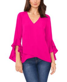 Vince Camuto Flutter-Sleeve Top - Macys at Macys