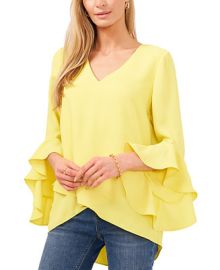 Vince Camuto Flutter-Sleeve Tunic  Reviews - Tops - Women - Macys at Macys