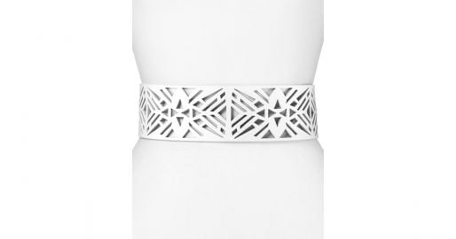 Vince Camuto Geometric Perforated Belt in White at Nordstrom