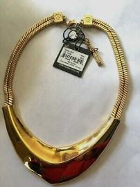 Vince Camuto Gold Saturn Chevron V Necklace Collar Runway Statement Couture BN eBay at eBay