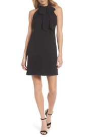 Vince Camuto Halter Tie Neck A-Line Dress at Nordstrom