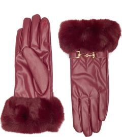 Vince Camuto Horsebit Quilted Faux Leather Gloves With Faux Fur Trim at Nordstrom Rack