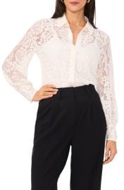Vince Camuto Lace Button-Up Shirt at Nordstrom
