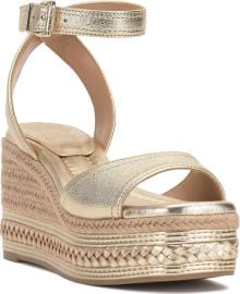 Vince Camuto Lilla Wedge Sandals in Egyptian Gold at Nordstrom