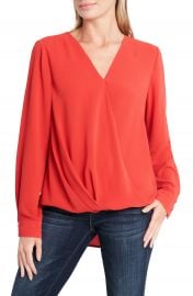 Vince Camuto Long Sleeve Faux Wrap Blouse   Nordstrom at Nordstrom