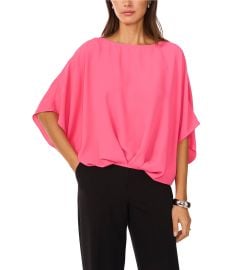 Vince Camuto Luxe Crepe de Chine Boat Neck 34 Dolman Sleeve Cinched Hem Top Dillardx27s at Dillards