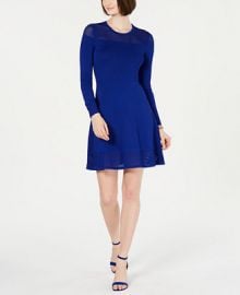 Vince Camuto Mesh-Trim Sweater Dress Women -  Dresses - Macy s at Macys