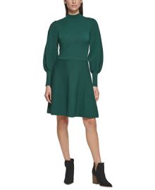 Vince Camuto Mock-Neck Puff Sleeve Dress Reviews - Dresses - Women - Macys at Macys