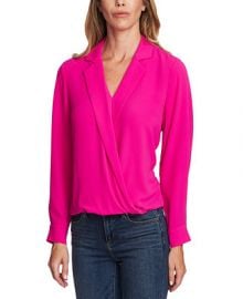 Vince Camuto Notch-Collar Surplice Top   Reviews - Tops - Women - Macy s at Macys