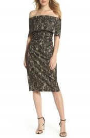 Vince Camuto Off the Shoulder Lace Sheath Dress   Nordstrom at Nordstrom