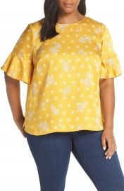 Vince Camuto Paisley Elbow Sleeve Top  Plus Size    Nordstrom at Nordstrom