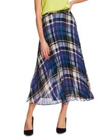 Vince Camuto Plaid Escape Pleated Midi Skirt - Macys at Macys