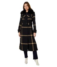 Vince Camuto Plaid Wool Coat V22767B com at Zappos