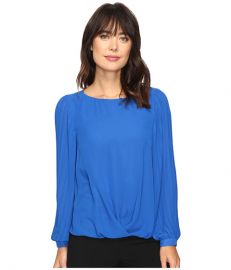 Vince Camuto Pleated Sleeve Fold Over Blouse at 6pm