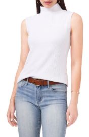 Vince Camuto Rib Mock Neck Shell in Silver Heather Size Xx-Small at Nordstrom