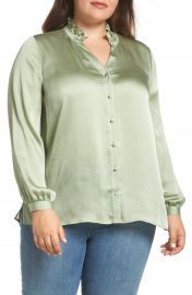 Vince Camuto Ruffle Neck Blouse  Plus Size    Nordstrom at Nordstrom