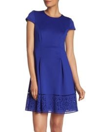 Vince Camuto Scuba Laser Cut Dress at Nordstrom