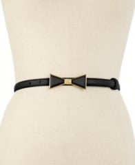 Vince Camuto Skinny Bow Belt in black at Macys