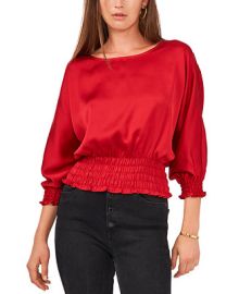 Vince Camuto Solid Dolman-Sleeve Smocked-Hem Top  Reviews - Tops - Women - Macys at Macys