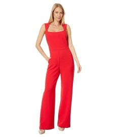 Vince Camuto Square Neck Open Back Jumpsuit in Stretch Crepe com at Zappos