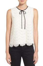 Vince Camuto Tie Neck Lace Shell  Regular   Petite at Nordstrom