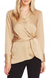 Vince Camuto Twist Front Satin Top   Nordstrom at Nordstrom