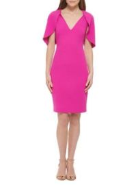 Vince Camuto V Neck Midi Sheath Dress on SALE at Saks Off 5th