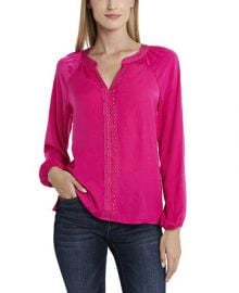 Vince Camuto Women s Long Sleeve Stud Trim Blouse   Reviews - Tops - Women - Macy s at Macys