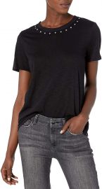 Vince Camuto Women s Studded Crewneck Tee at Amazon