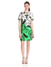 Vince Camuto Womenand39s Short Sleeve Artful Strokes Shift Dress at Amazon