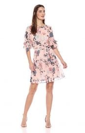 Vince Camuto Womens Floral Print Chiffon Dress at Amazon