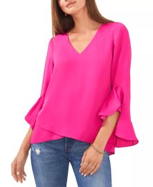 Vince Camuto Womens Flutter-Sleeve Top Reviews - Women - Macys at Macys