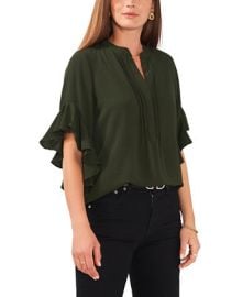 Vince Camuto Womens Ruffle Sleeve Henley Blouse Reviews - Tops - Women - Macys at Macys