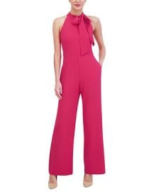 Vince Camuto Womens Stretch-Crepe Tie-Neck Sleeveless Jumpsuit - Macys at Macys