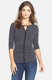 Vince Camuto and39Oval Dashesand39 Print Keyhole Top at Nordstrom