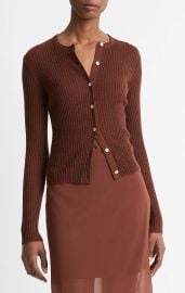 Vince Cashmere Silk Rib Cardigan at Nordstrom Rack