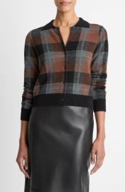 Vince Check Plaid Cashmere Cardigan at Nordstrom