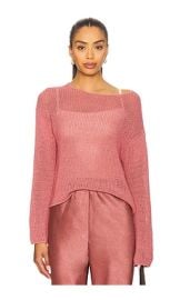 Vince Coated Cotton Pullover In Peony Wood at Revolve