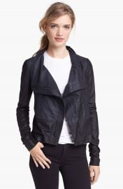 Vince Colorblock Asymmetrical Zip Leather Jacket at Nordstrom