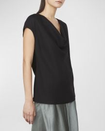 Vince Cowl-Neck Cap-Sleeve Blouse at Neiman Marcus